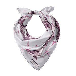 ipekevi - Gümüş Üç Kapılar Saten İpek Mendil (1)