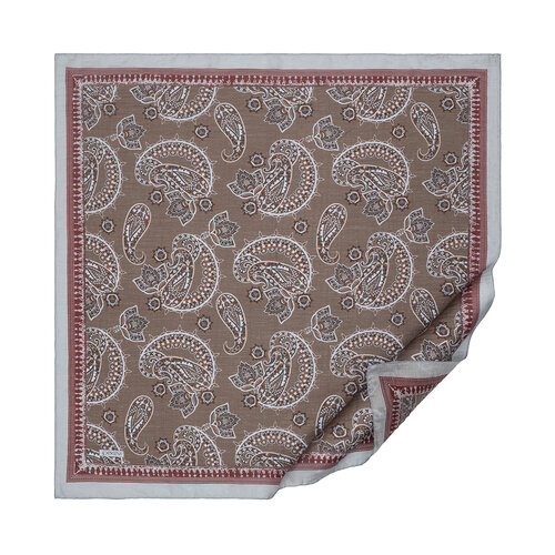 Gümüş Vizon Mezopotamya Model 04 Desenli Tensel Eşarp