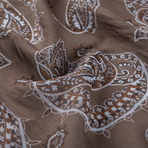 Gümüş Vizon Mezopotamya Model 04 Desenli Tensel Eşarp