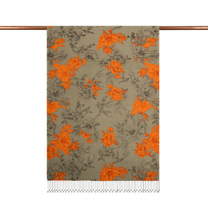 ipekevi - شال حرير بتصميم ورود لون أخضر (1)