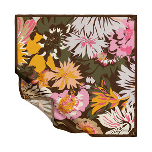 ipekevi - ايشارب حرير تويل تصميم ورود لون أخضر