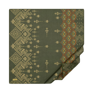 ipekevi - Haki Yeşili Kilim Esintisi Pamuk Eşarp