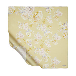 Harvest Yellow Memories Twill Silk Scarf - Thumbnail