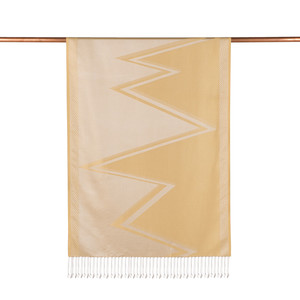 Harvest Yellow Retro Zigzag Silk Scarf - Thumbnail