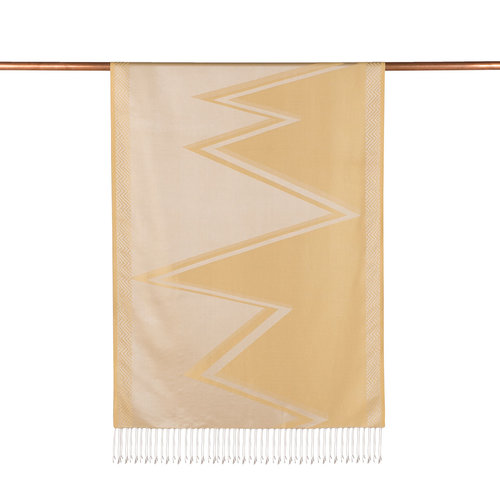 Harvest Yellow Retro Zigzag Silk Scarf