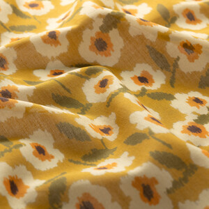 Harvest Yellow Spring Flowers Cotton Scarf - Thumbnail