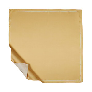 ipekevi - ايشارب حرير تويل لون أصفر فاتح مزيّن بالإطار