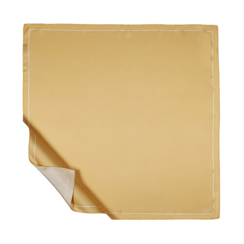 ايشارب حرير تويل لون أصفر فاتح مزيّن بالإطار