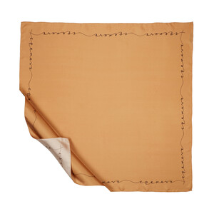 Honey Foam Brown Signature Silk Twill Scarf - Thumbnail