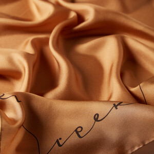 ipekevi - Honey Foam Brown Signature Silk Twill Scarf (1)