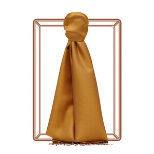 Honey Foam Gold Reversible Silk Scarf - Thumbnail