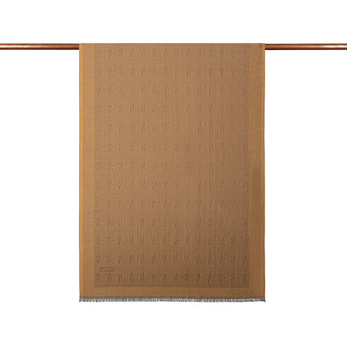 Honey Foam IE Monogram Cotton Silk Scarf