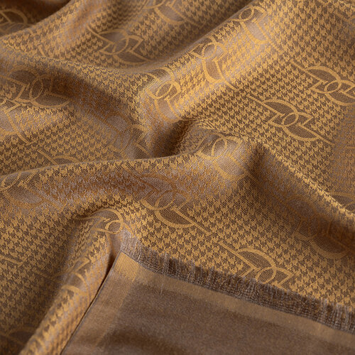 Honey Foam IE Monogram Cotton Silk Scarf