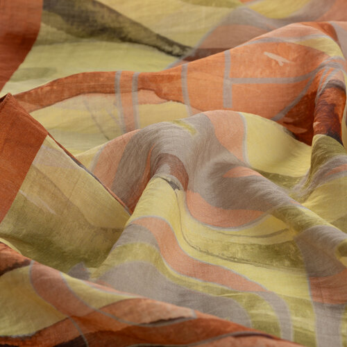 Honey Foam Mono Wave Print Tencel Scarf