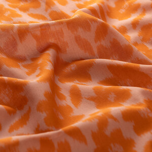 Honey Foam Orange Flower Cotton Scarf - Thumbnail