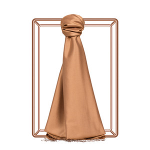 Honey Foam Plain Silk Scarf - Thumbnail