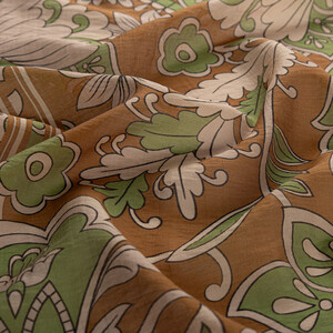 Honey Foam Royal Ivy Pattern Tencel Scarf - Thumbnail