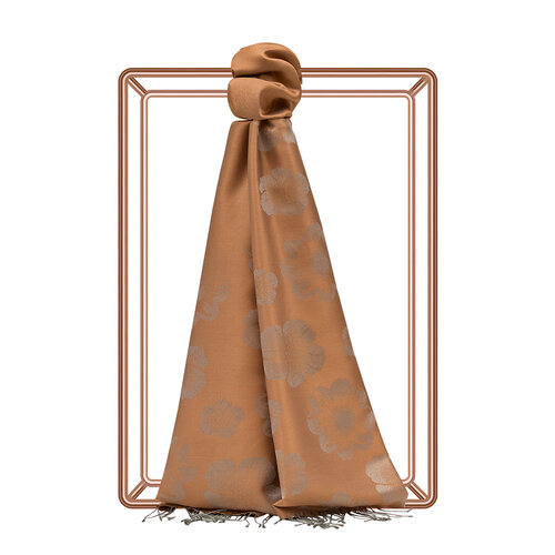 Honey Foam Violet Jacquard Silk Scarf