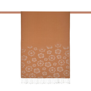 Honey Foam Violet Jacquard Silk Scarf - Thumbnail