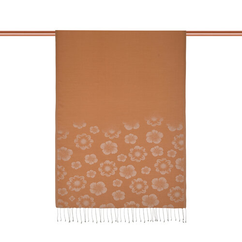 Honey Foam Violet Jacquard Silk Scarf