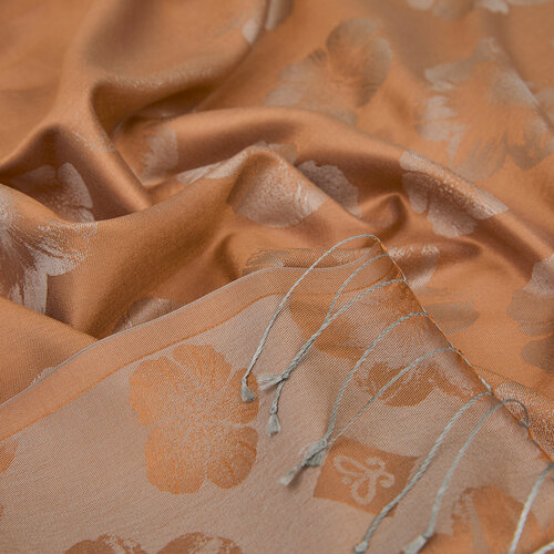 Honey Foam Violet Jacquard Silk Scarf