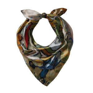 ipekevi - Houses and Figure Satin Silk Pocket Square (1)