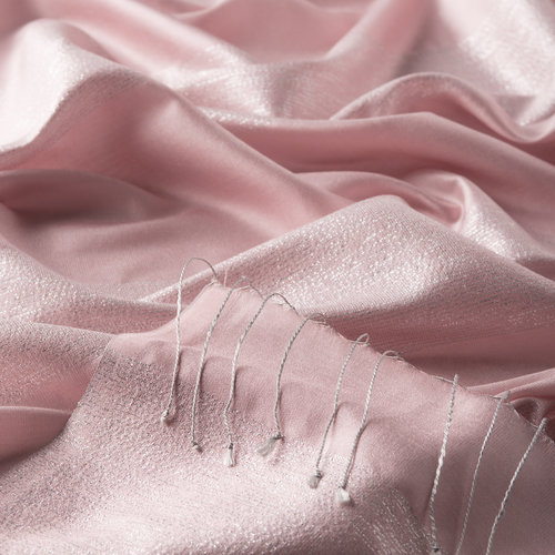 Hydrangea Pink Block Lurex Striped Silk Scarf