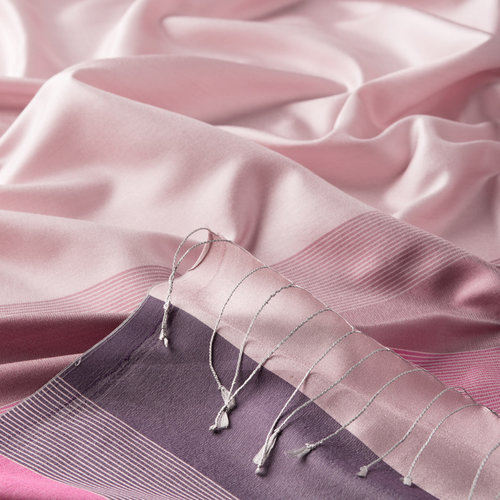 Hydrangea Pink Elitist Striped Silk Scarf