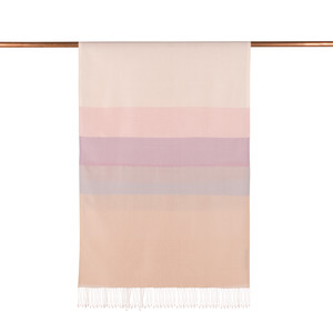 ipekevi - Hydrangea Pink Kushak Striped Silk Scarf (1)