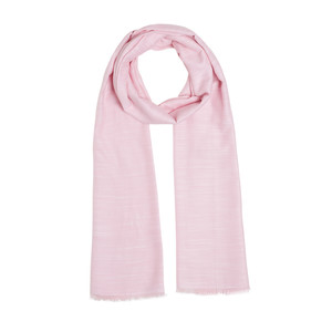 Hydrangea Pink Plain Cotton Silk Scarf - Thumbnail