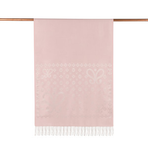 ipekevi - Hydrangea Pink Semi Monogram Print Silk Scarf (1)