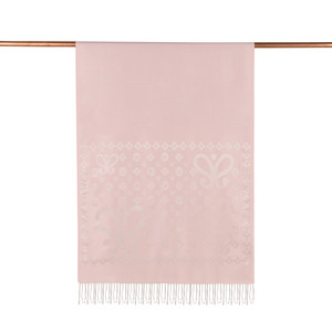 Hydrangea Pink Semi Monogram Print Silk Scarf - Thumbnail