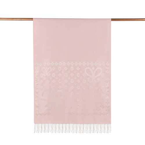Hydrangea Pink Semi Monogram Print Silk Scarf