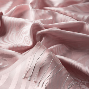 Hydrangea Pink Zebra Jacquard Silk Scarf - Thumbnail