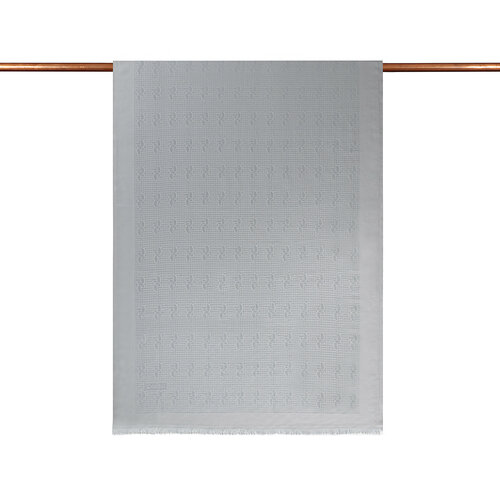 Ice Blue IE Monogram Cotton Silk Scarf