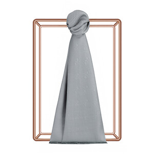 ipekevi - Ice Blue IE Monogram Cotton Silk Scarf