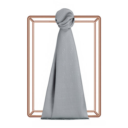 Ice Blue IE Monogram Cotton Silk Scarf