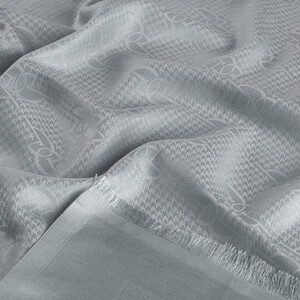 Ice Blue IE Monogram Cotton Silk Scarf - Thumbnail