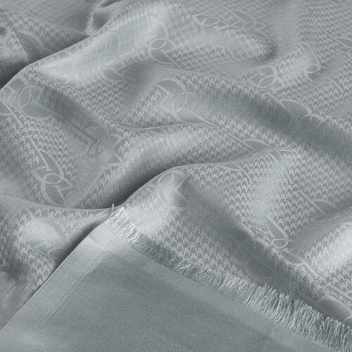 Ice Blue IE Monogram Cotton Silk Scarf