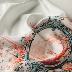 Ice Blue Kensigton Palace Twill Silk Scarf - Thumbnail