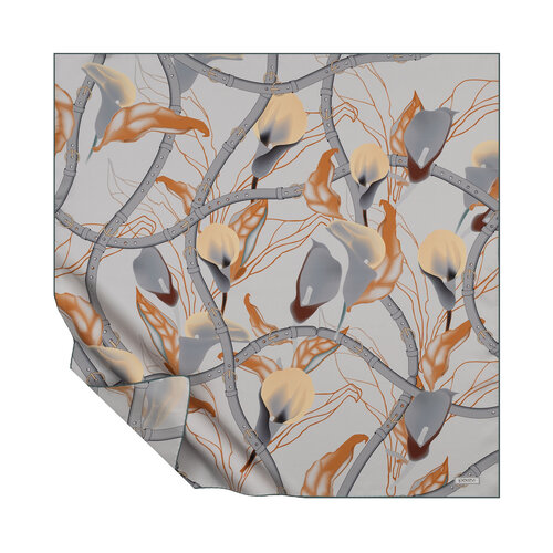 İce Blue Lilac Dream Print Silk Scarf