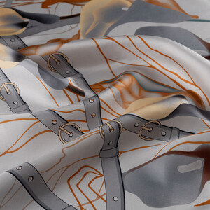 ipekevi - İce Blue Lilac Dream Print Silk Scarf (1)