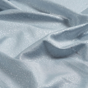 Ice Blue Metallic Dotted Cotton Silk Scarf - Thumbnail