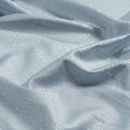 Ice Blue Metallic Dotted Cotton Silk Scarf