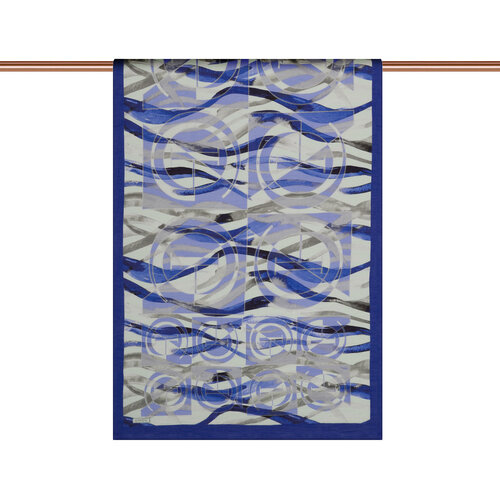 Ice Blue Mono Wave Print Tencel Scarf