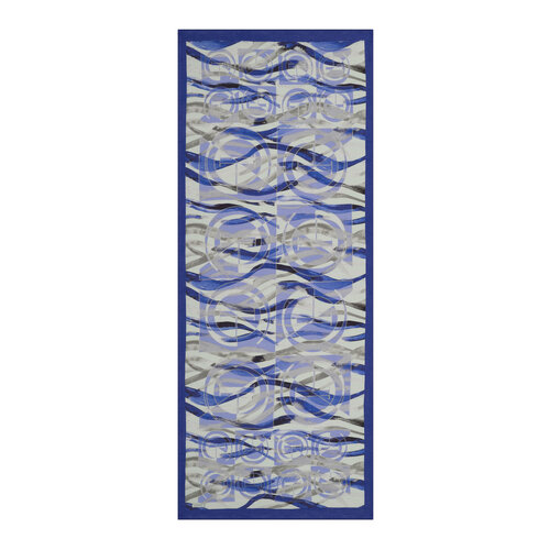 Ice Blue Mono Wave Print Tencel Scarf