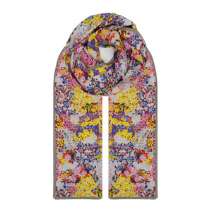 İce Blue Rich Rose Cotton Scarf - Thumbnail