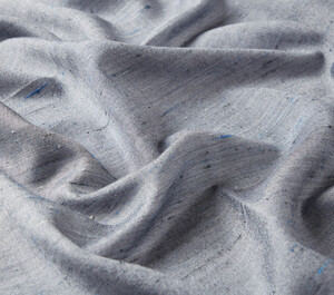 Ice Blue Shantung Wool Silk Scarf - Thumbnail