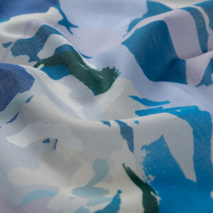 Ice BLue Soulful Blooms Cotton Scarf - Thumbnail