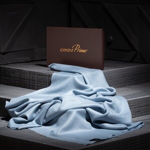 Ice Blue Wool Silk Scarf - Thumbnail